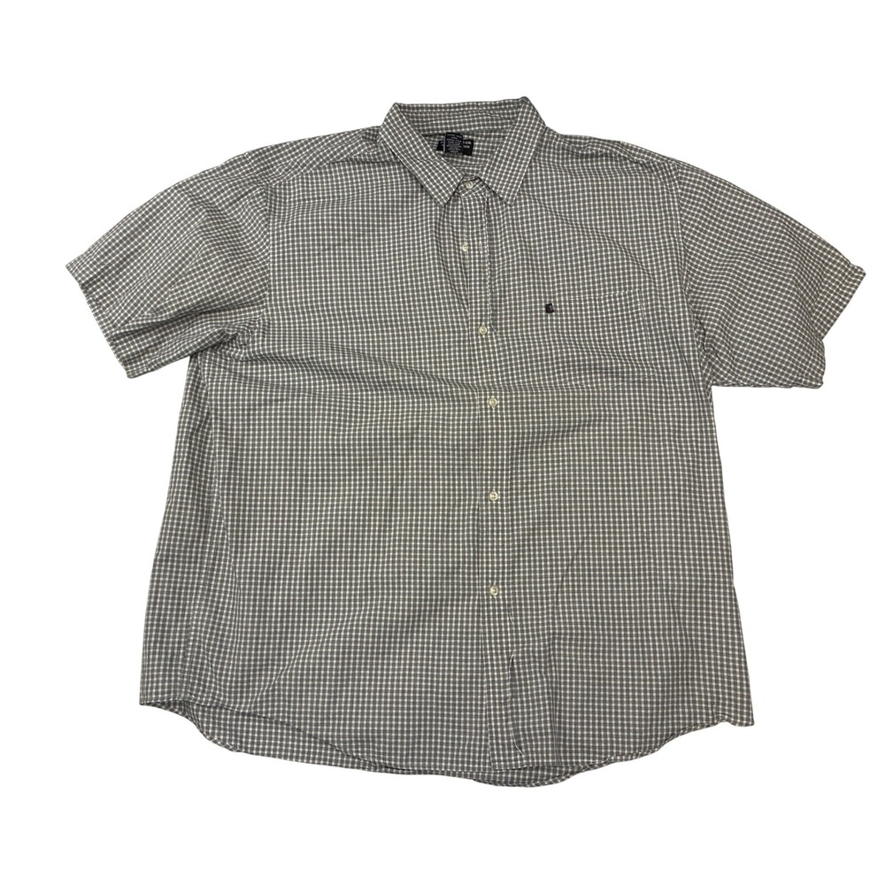 Polo Jeans Co Ralph Lauren Mens XXL Black White Check Short Sleeve Button Shirt